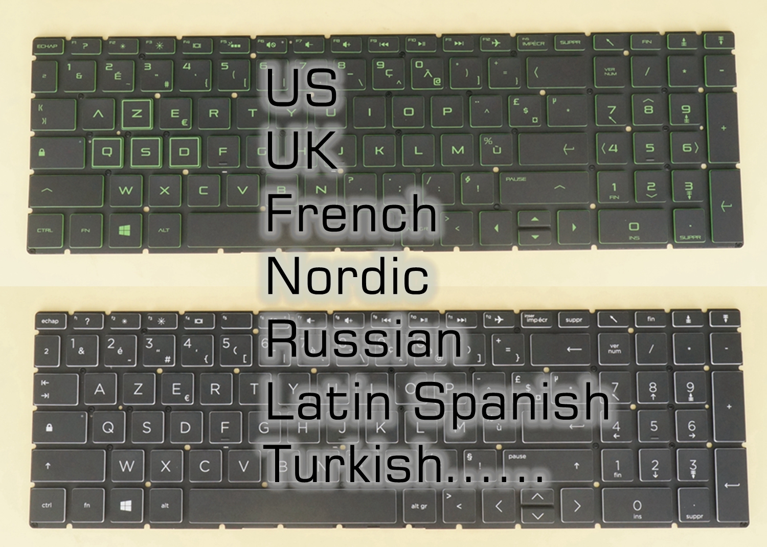 Gaming Keyboard Hp - US UK French Nordic Russian Latin