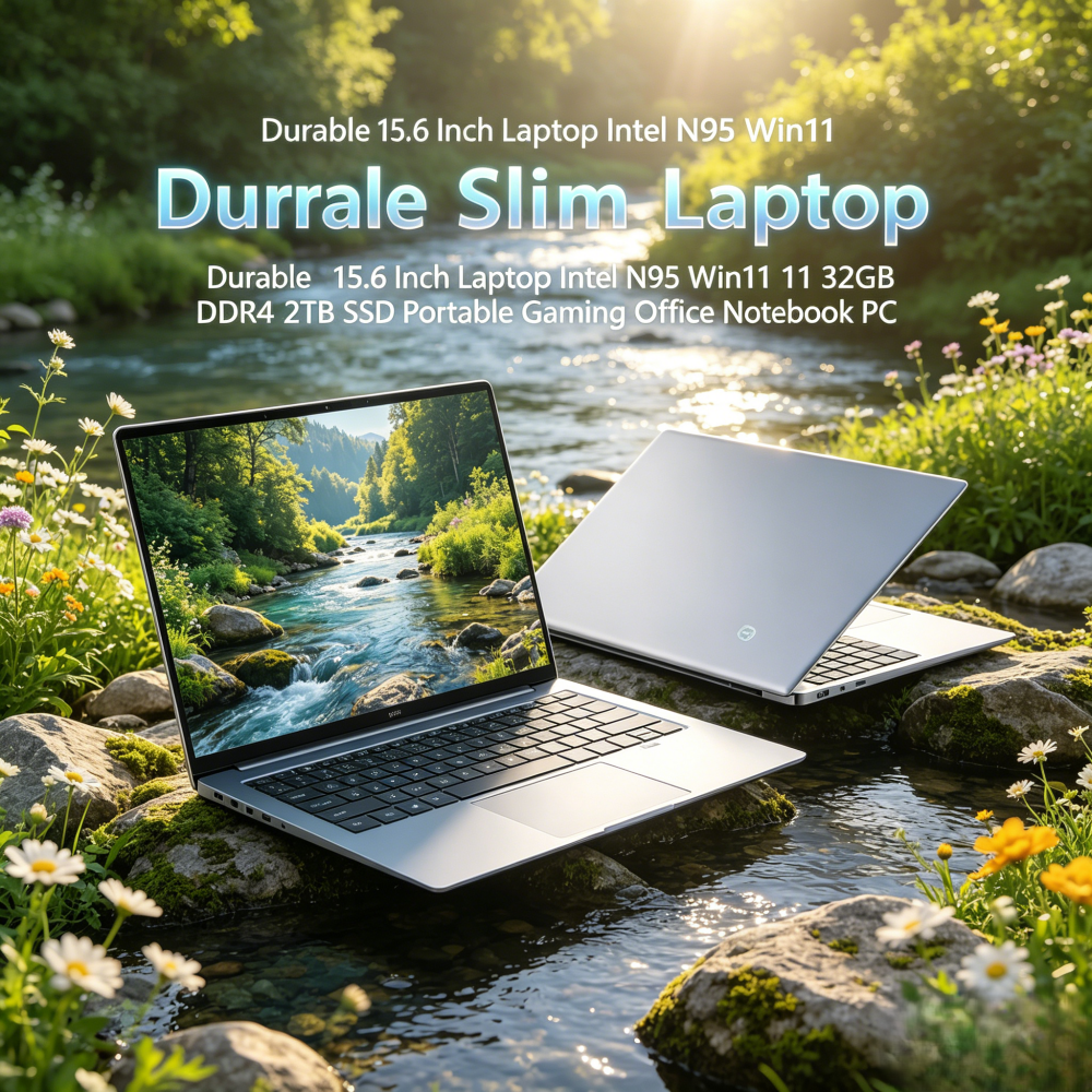 Gaming Keyboard Backlit - Durable 15.6 Inch Laptop Intel N95