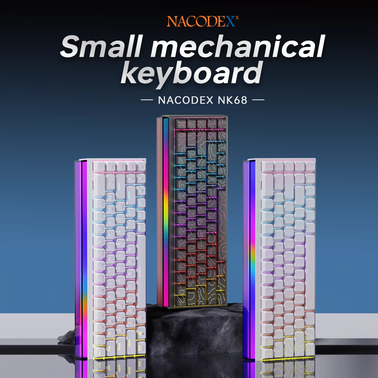 Gaming Keyboard Half - New Ajazz Nacodex Nk68 Mechanical Keyboard