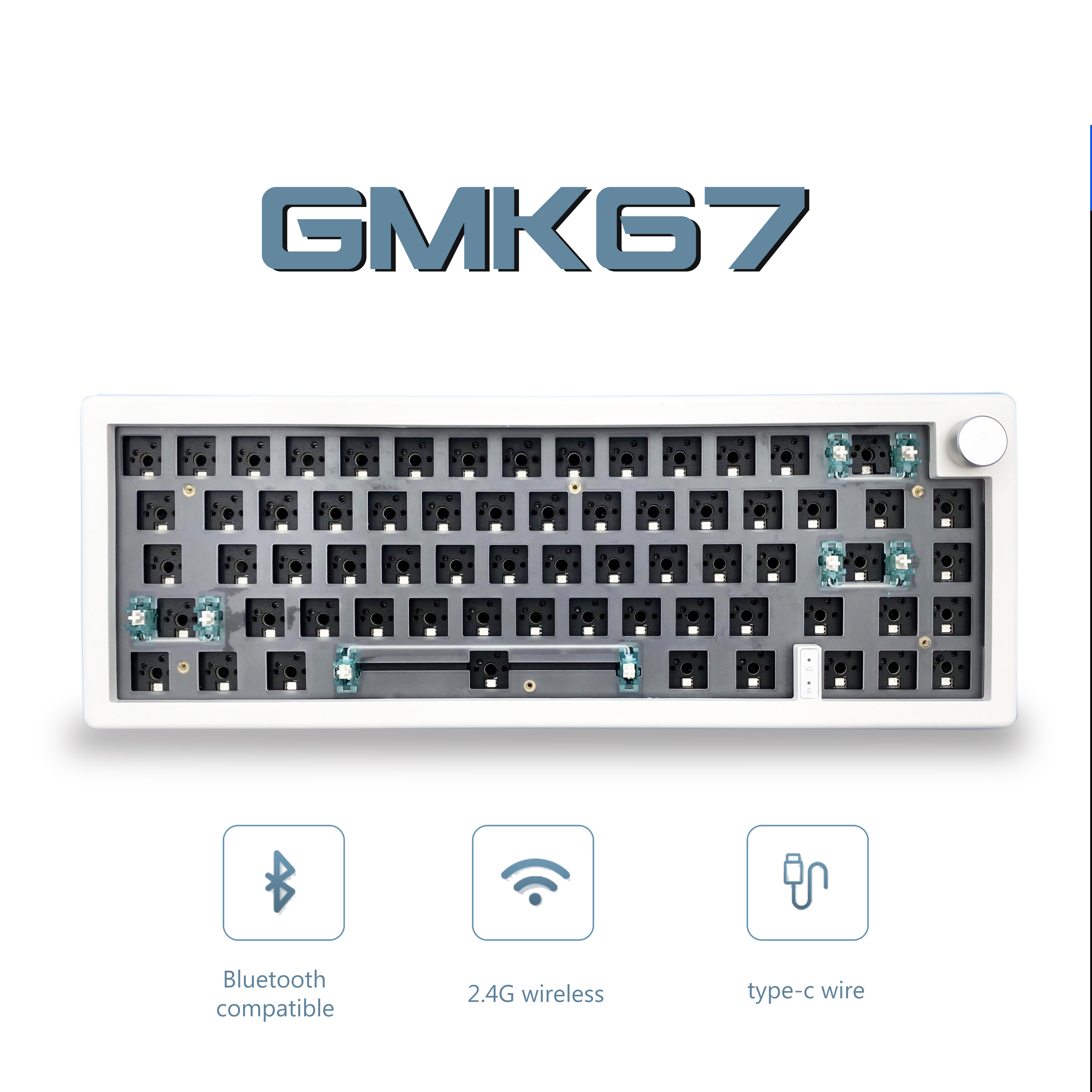 Gaming Keyboard Hot Swappable - GMK67 65% Gasket Bluetooth 2.4G Wireless