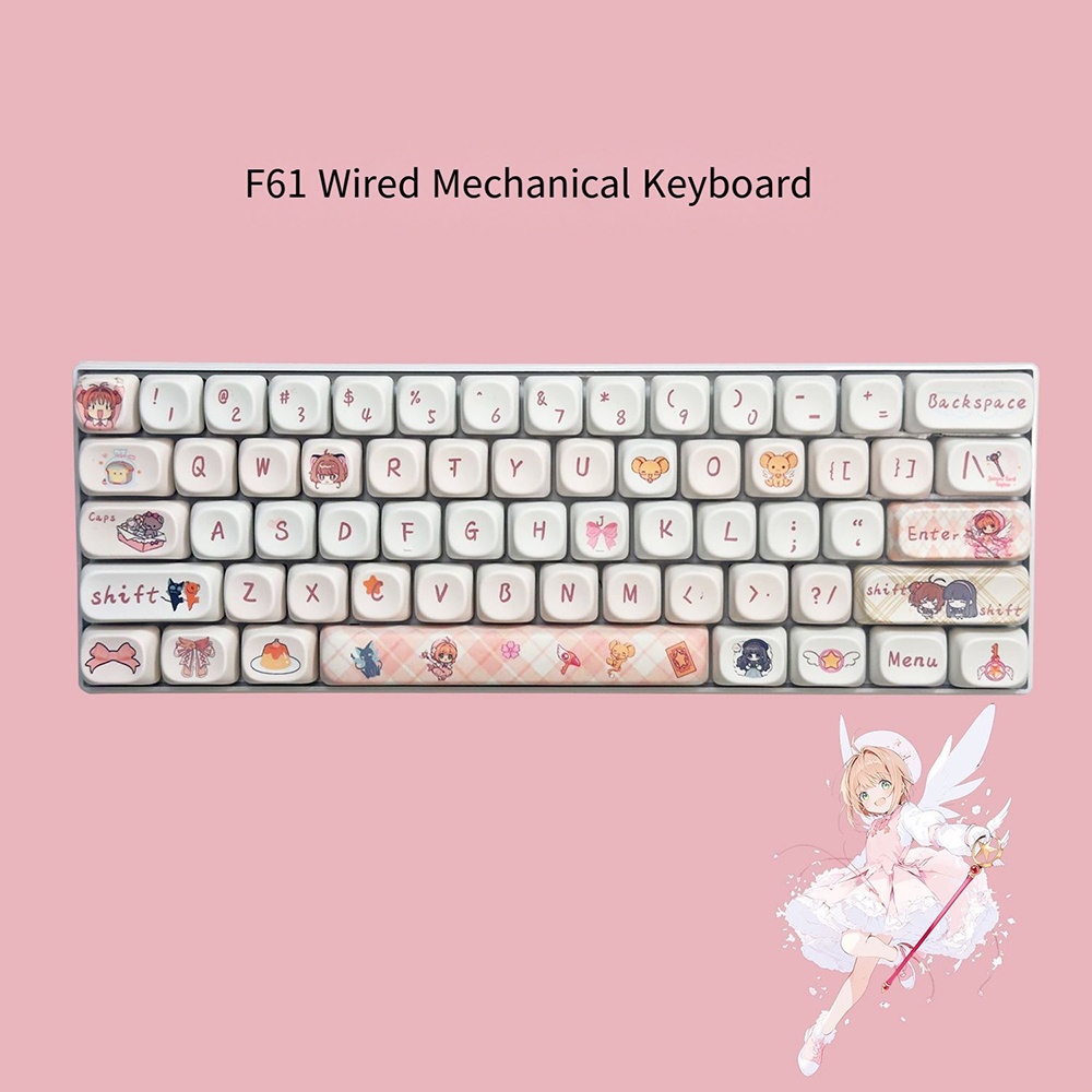 Gaming Keyboard Backlit - Cardcaptor Sakura 61 Keys Mechanical Keyboard