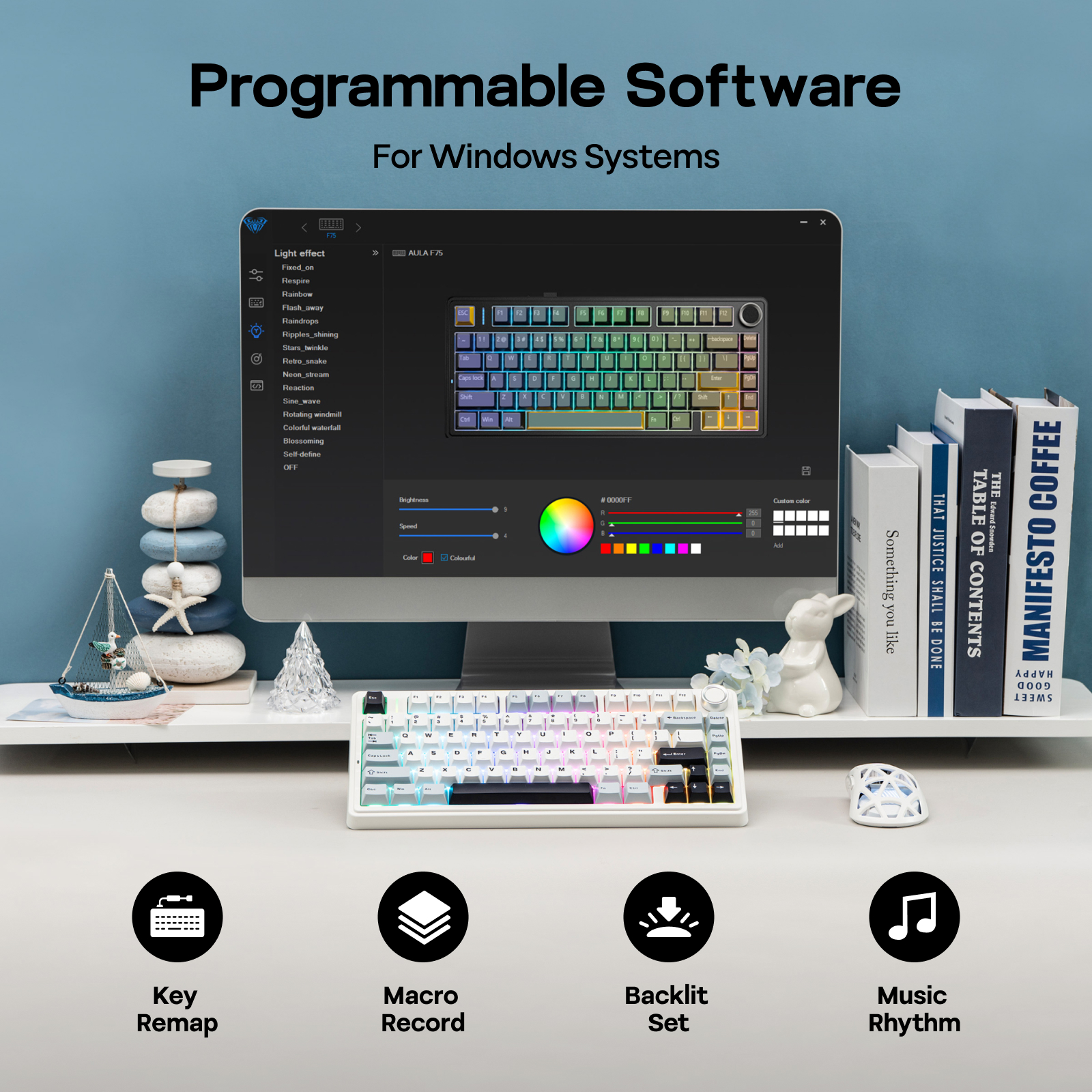 EPOMAKER x AULA F75 75% ANSI H - огляд і ціна Gaming Keyboard Hot Swappable