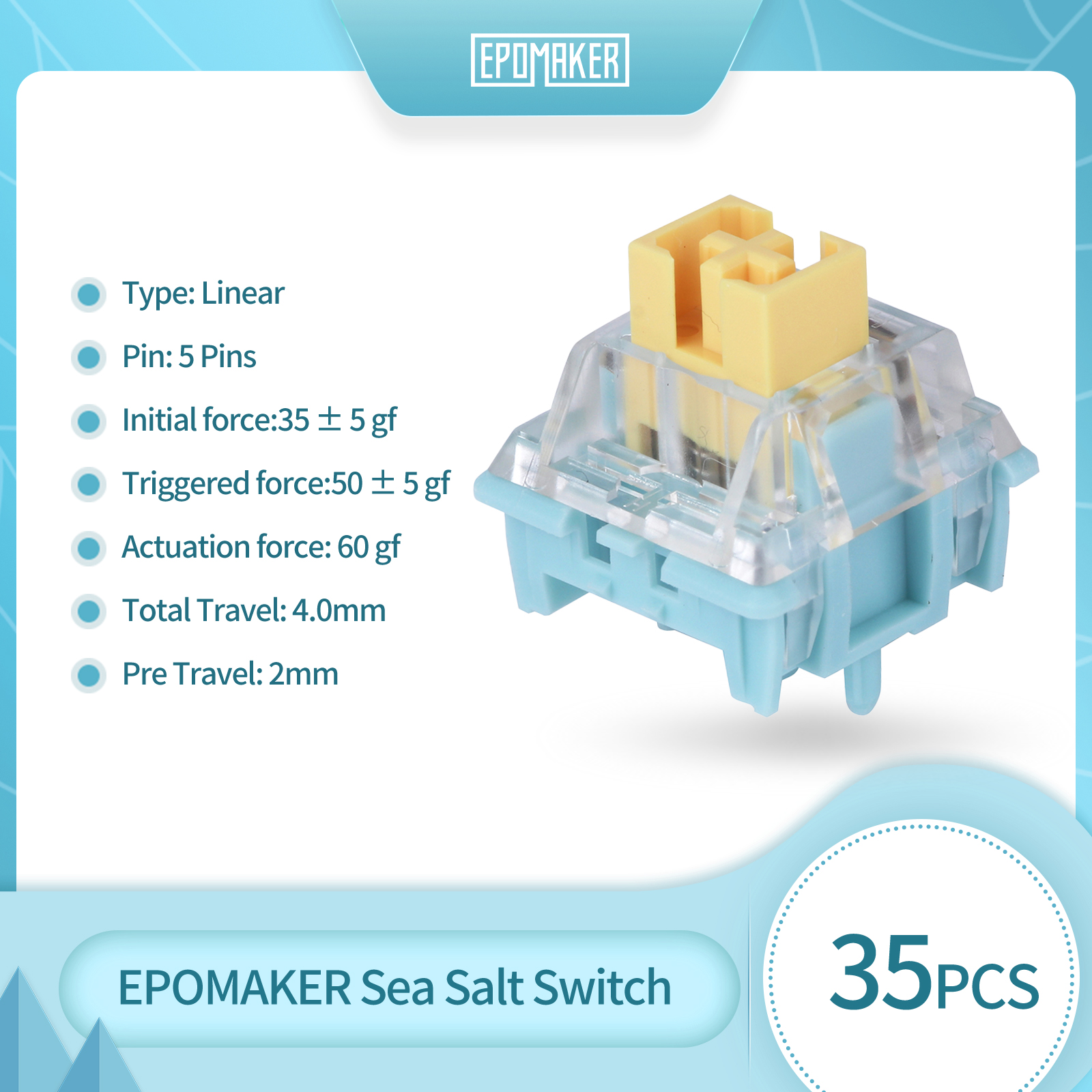 35 Pieces EPOMAKER Sea Salt Si - огляд і ціна Keyboard Lube Kit