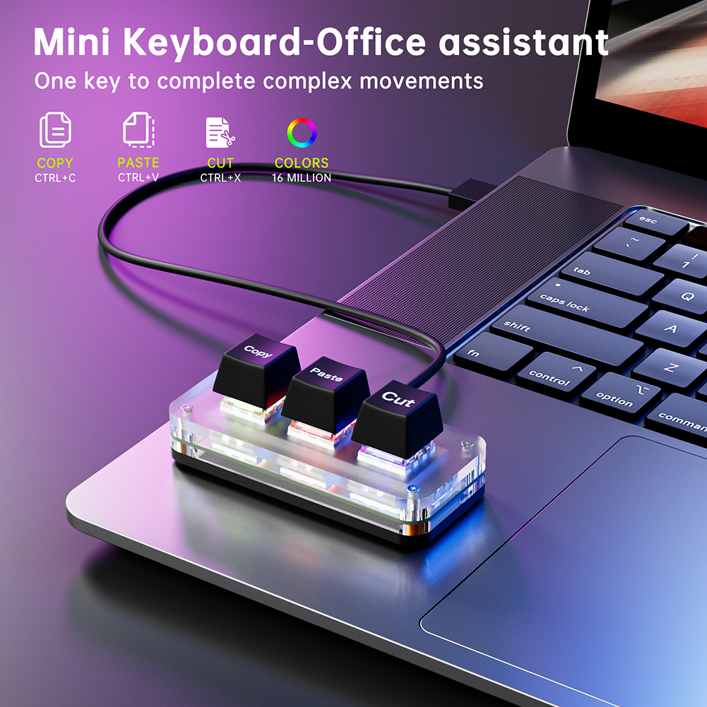 Mini 3-Key Cut Copy Paste Ctrl - огляд і ціна Gaming Keyboard Mini Mechanical