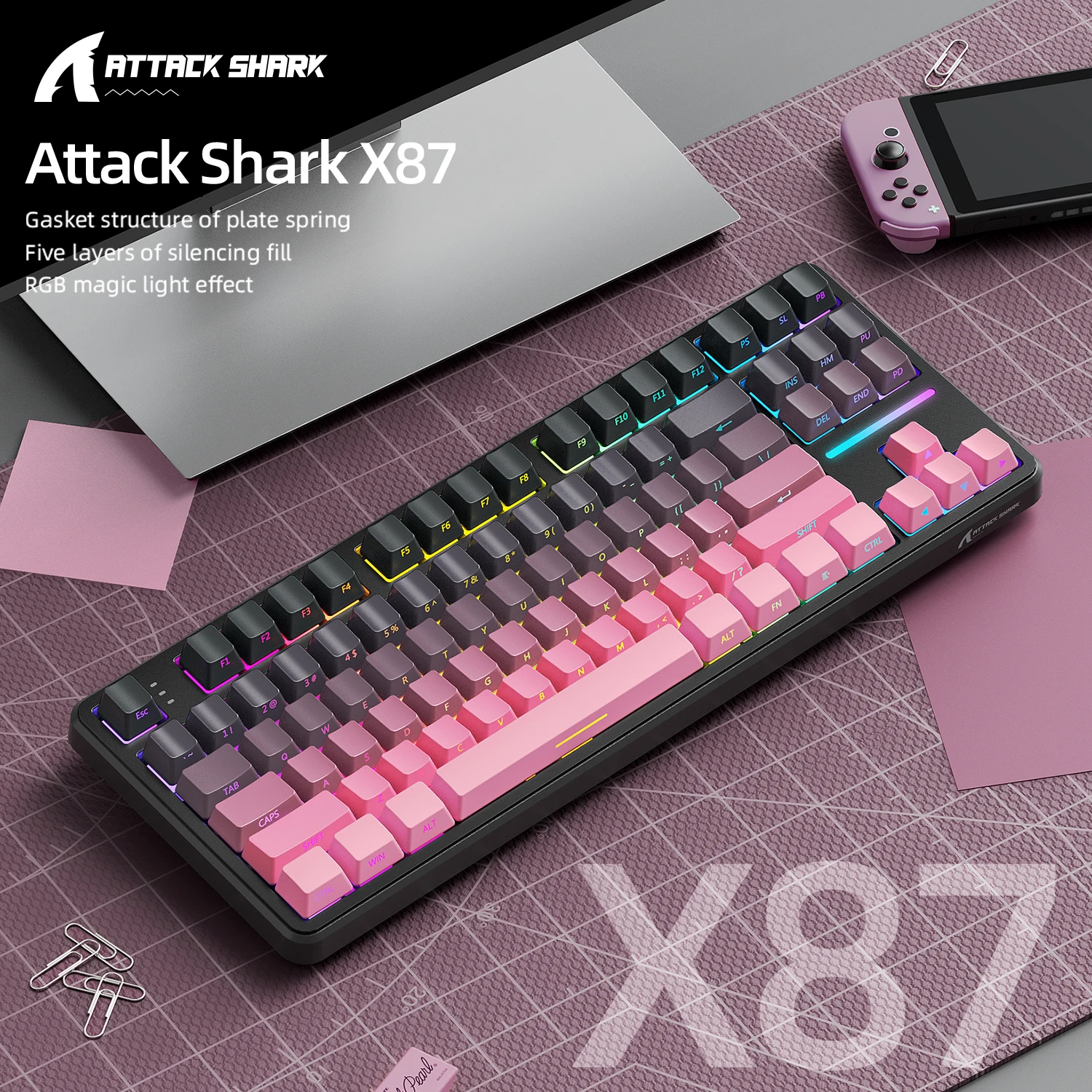 Attack Shark X87 Macro Drive G - огляд і ціна Gaming Keyboard Bluetooth