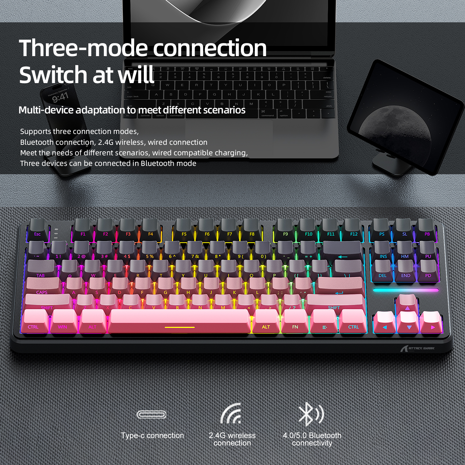 Attack Shark X87 Macro Drive G - огляд і ціна Gaming Keyboard Bluetooth