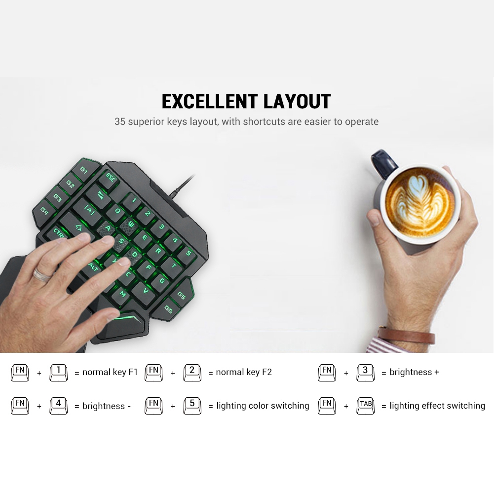 Blacklight Keyboard Onehanded  - огляд і ціна Gaming Keyboard Half