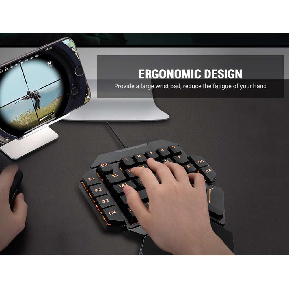 Blacklight Keyboard Onehanded  - огляд і ціна Gaming Keyboard Half