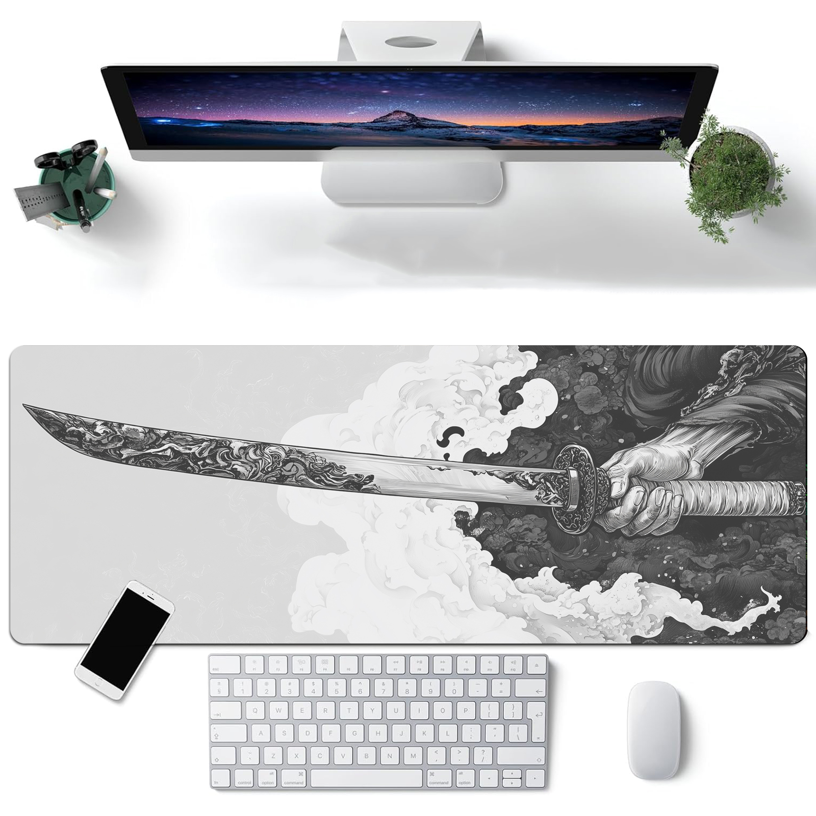 Black And White Comic Wind Swo - огляд і ціна Gaming Keyboard Mouse