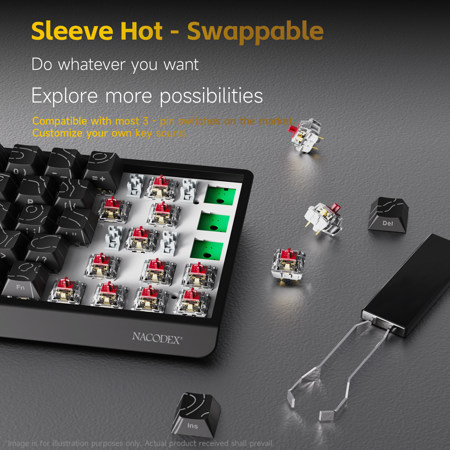 AJAZZ NK68V2 Single-Mode Wired - огляд і ціна Gaming Keyboard Half