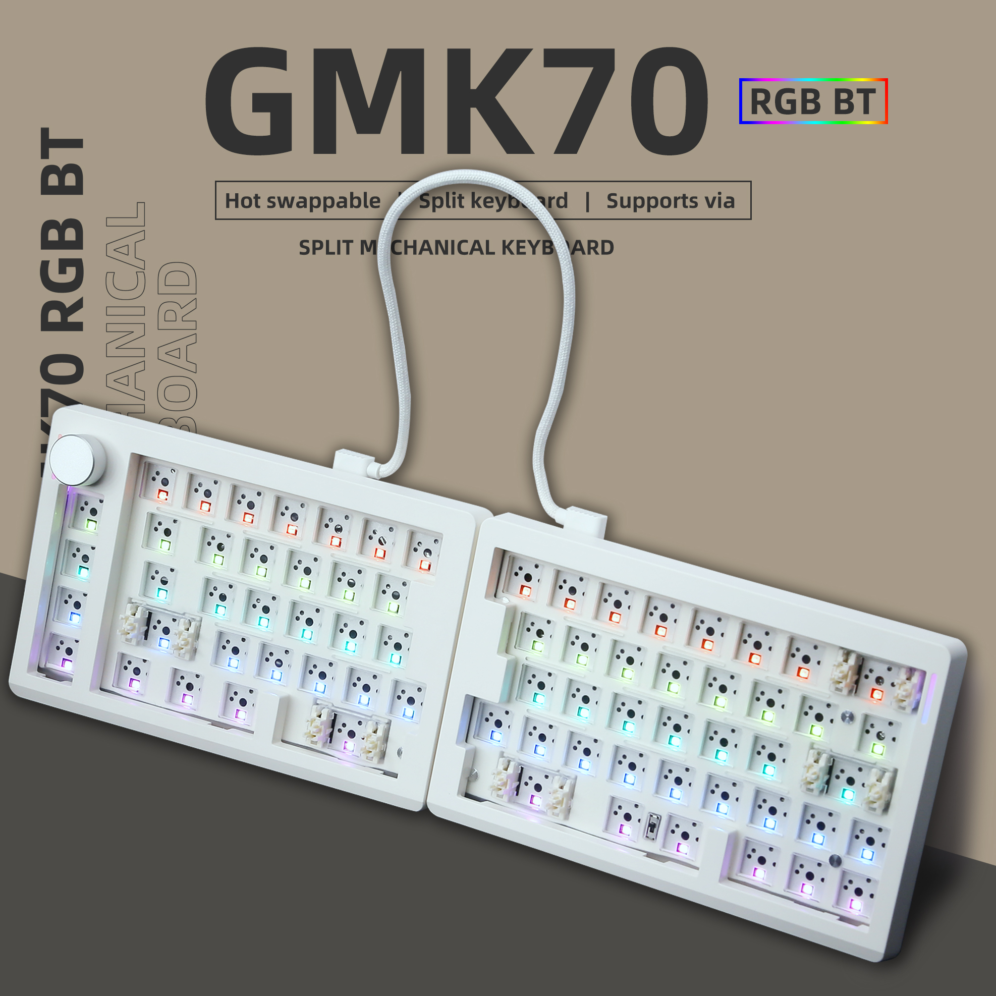 ZUOYA GMK70 VIA/Qmk separate G - огляд і ціна Gaming Keyboard Hot Swappable