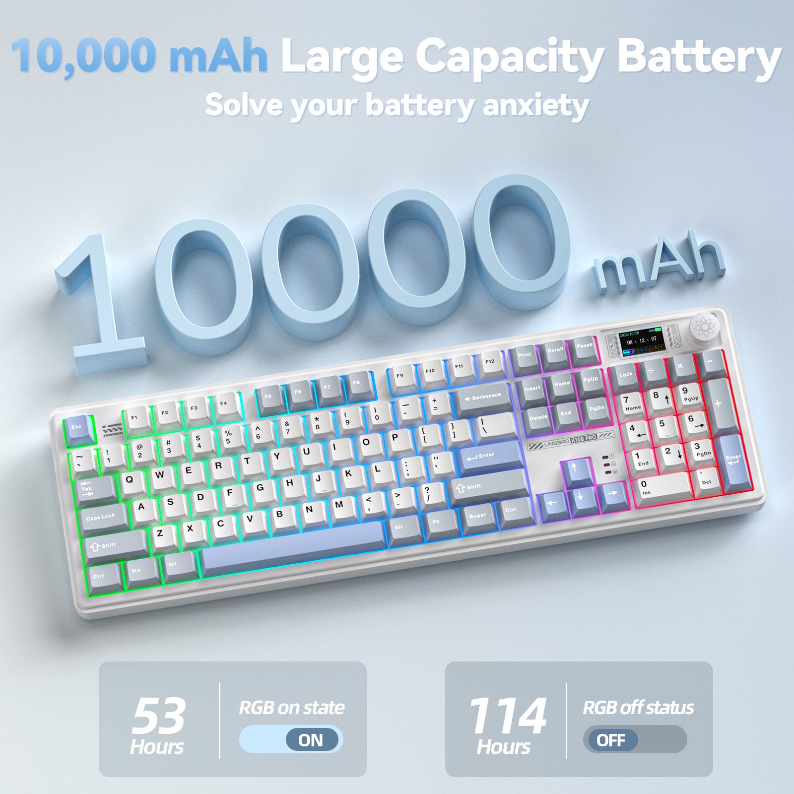 LINGBAO K108pro Mechanical Key - огляд і ціна Gaming Keyboard Hot Swappable