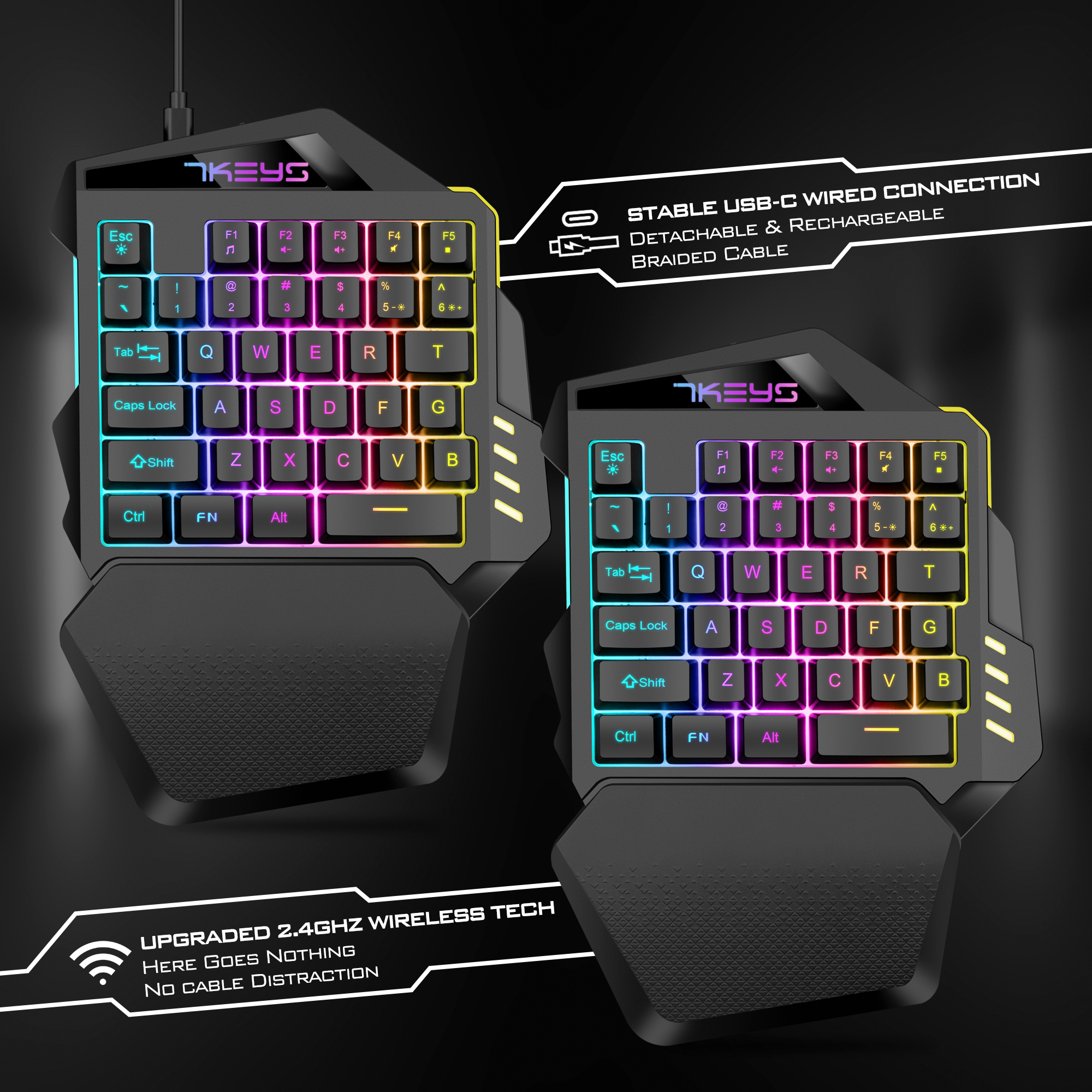 One-handed gaming keyboard 2.4 - огляд і ціна Gaming Keyboard Half