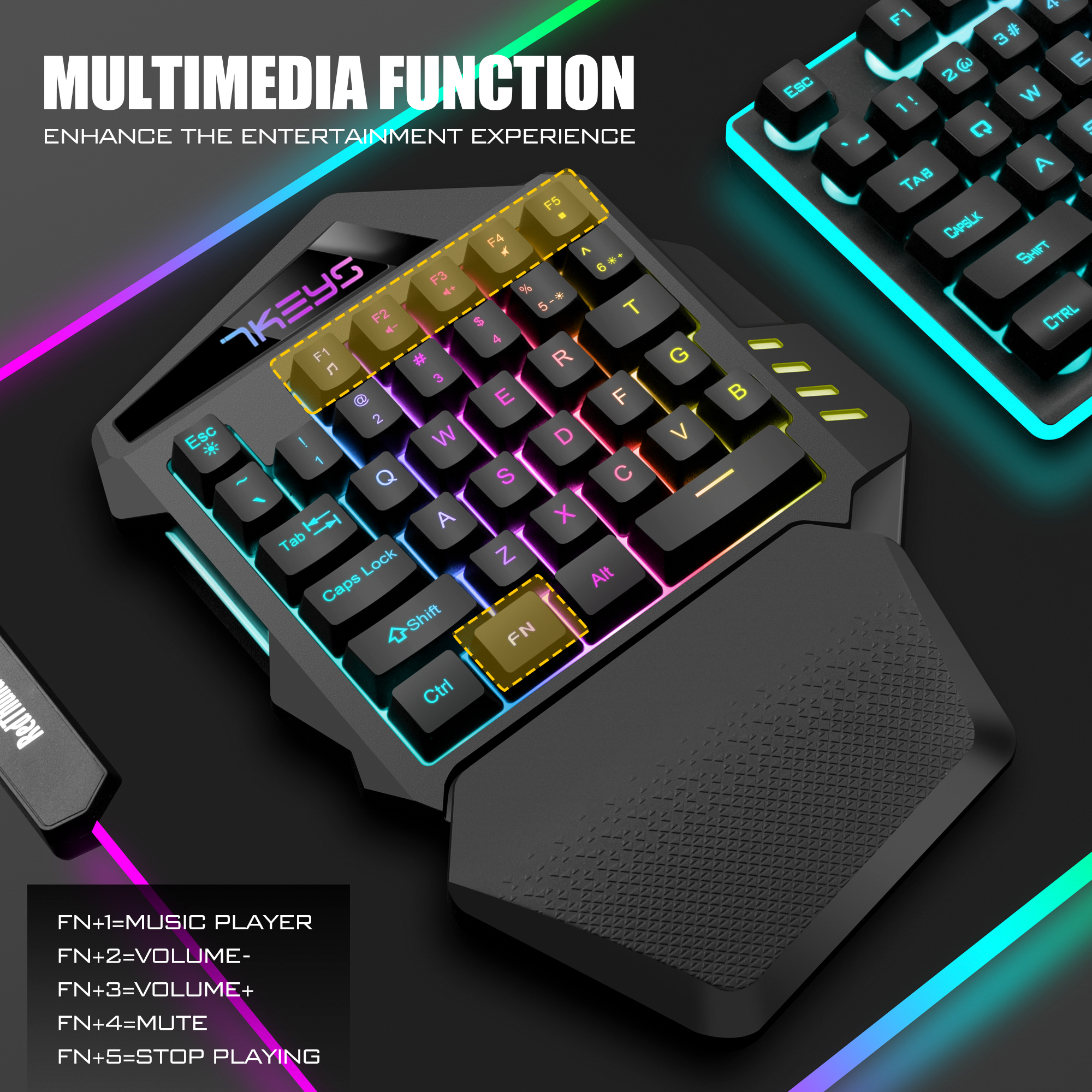 One-handed gaming keyboard 2.4 - огляд і ціна Gaming Keyboard Half