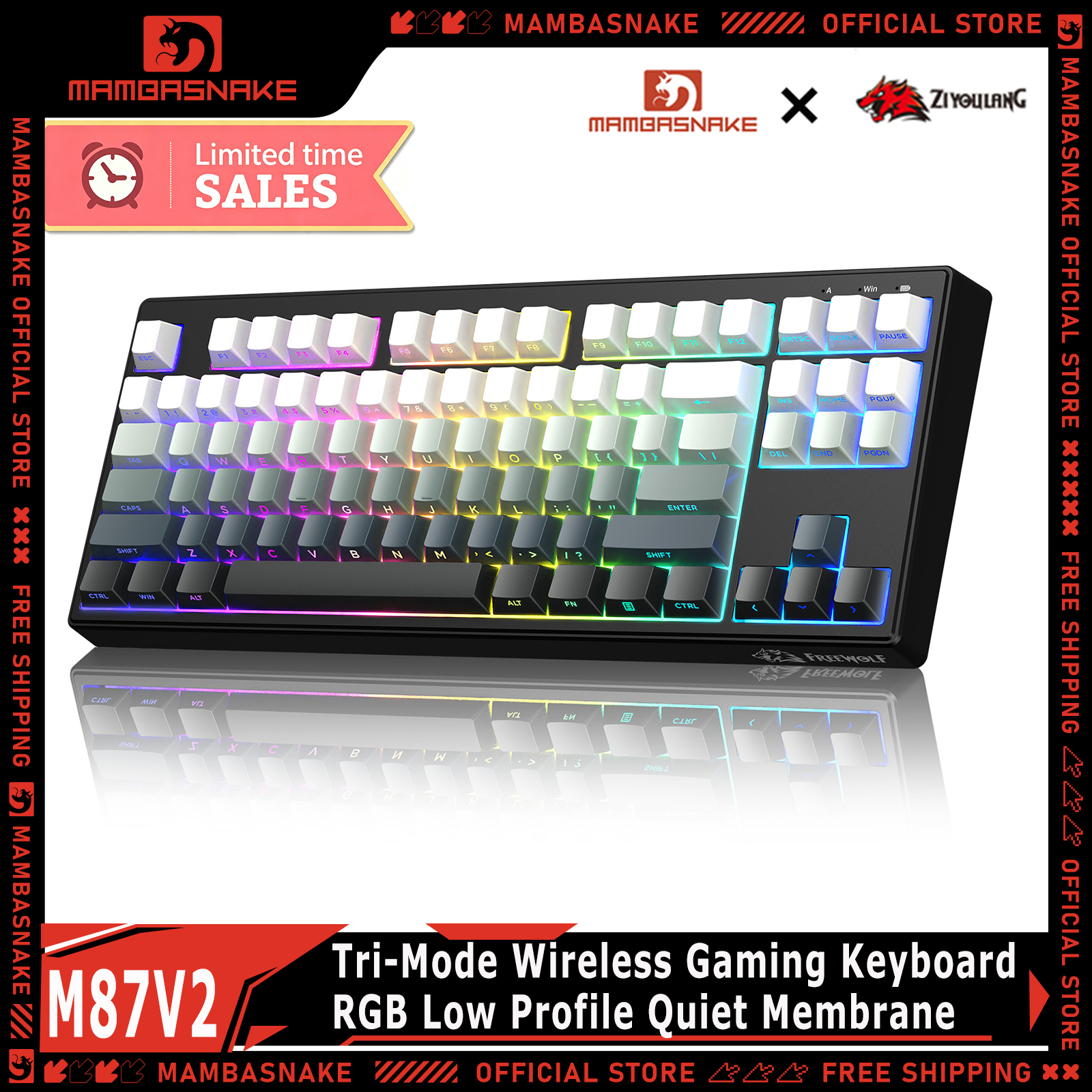 ZIYOULANG M87V2 87 Keys Tri-Mo - огляд і ціна Gaming Keyboard That Is Quiet