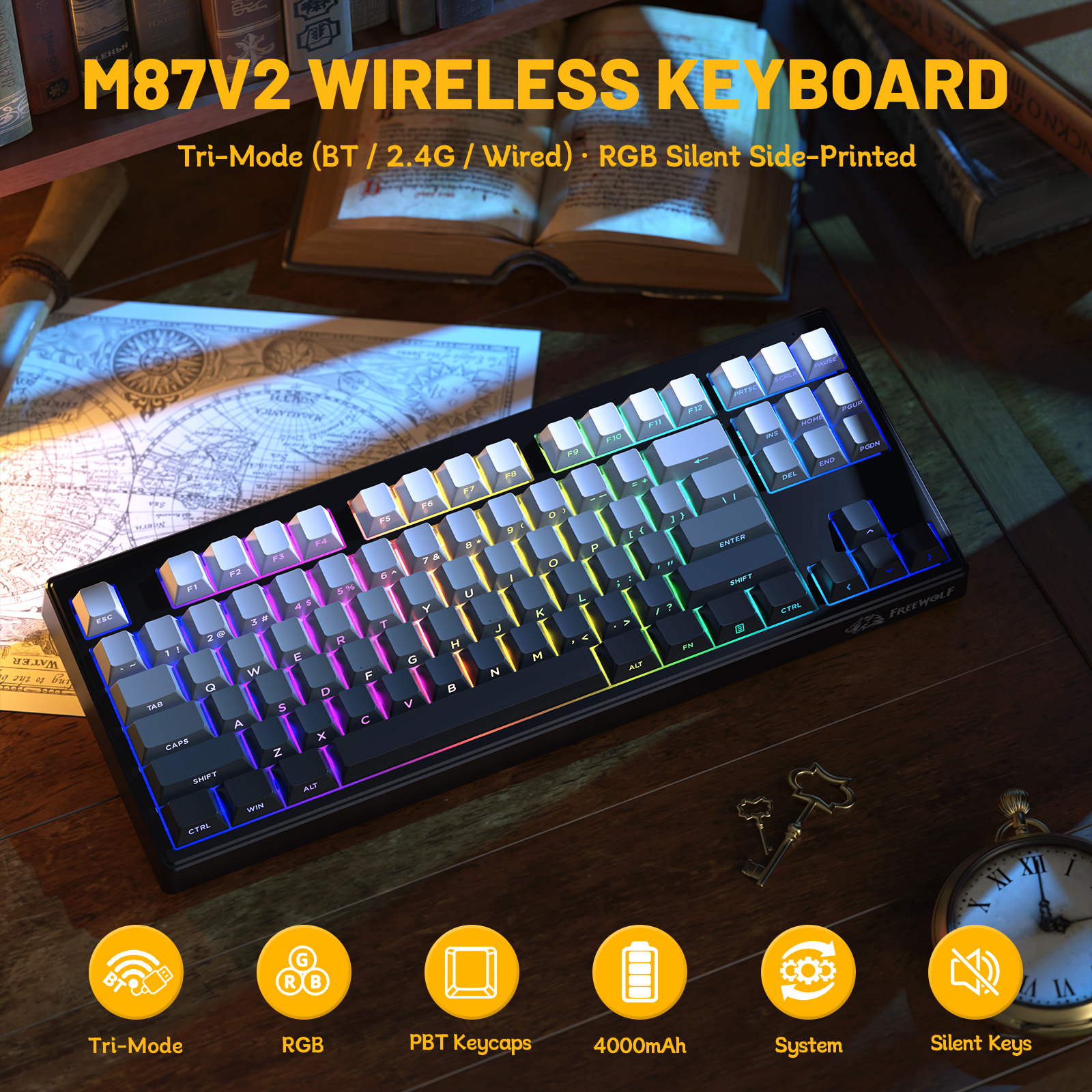 ZIYOULANG M87V2 87 Keys Tri-Mo - огляд і ціна Gaming Keyboard That Is Quiet