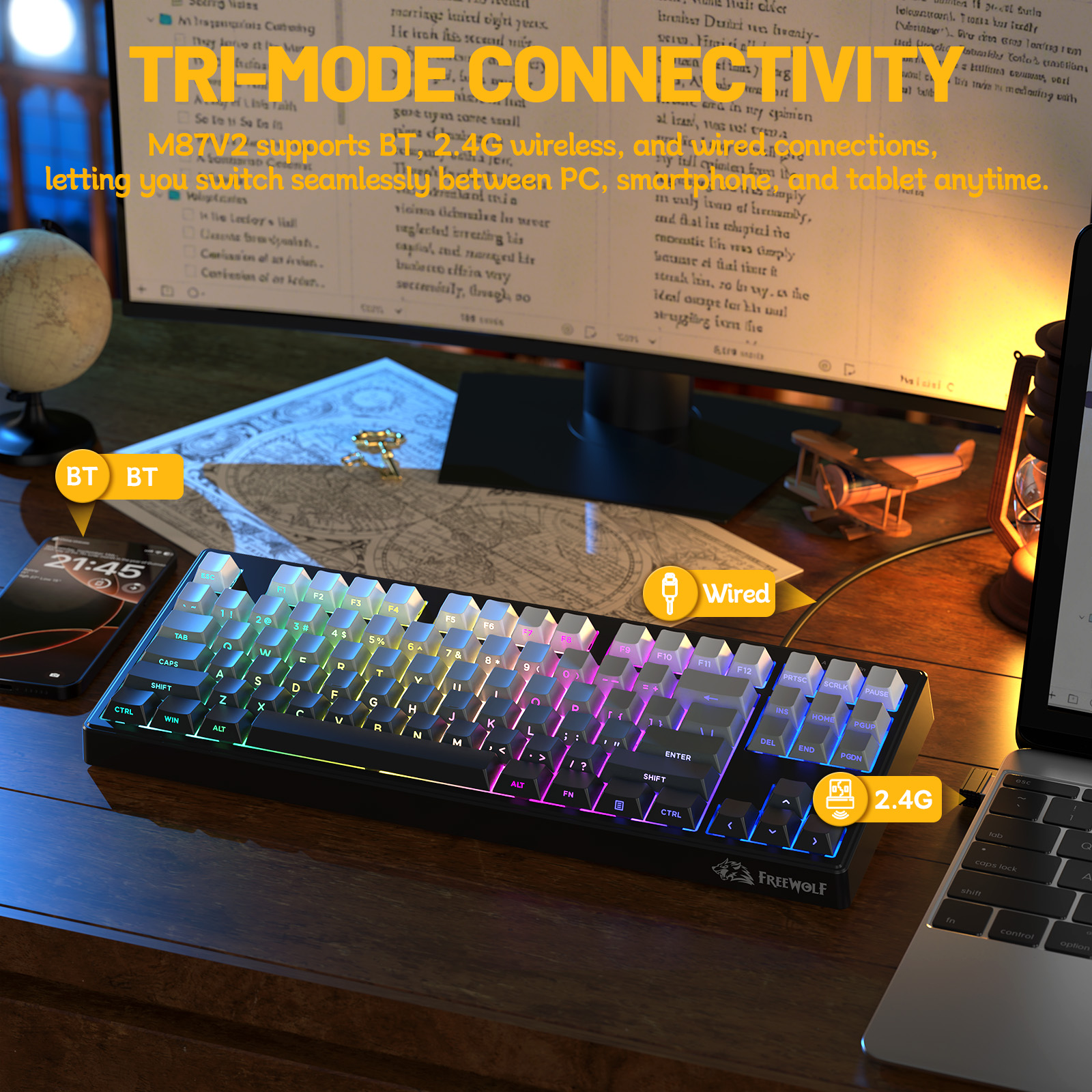 ZIYOULANG M87V2 87 Keys Tri-Mo - огляд і ціна Gaming Keyboard That Is Quiet