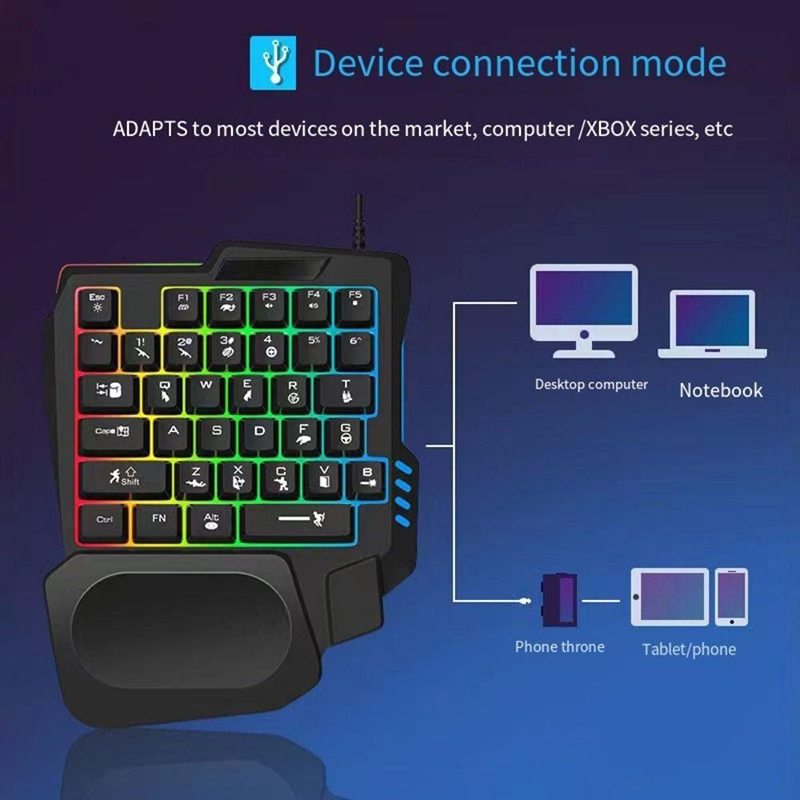 RGB Gaming Keyboard Single Han - огляд і ціна Gaming Keyboard Half